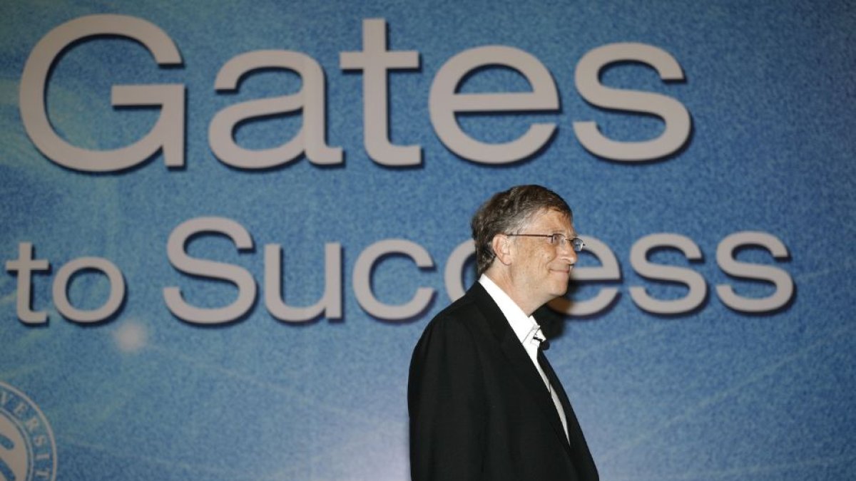 Bill Gates, cofundador de Microsoft, durante una conferencia en una universidad norteamericana. Imagen de archivo.