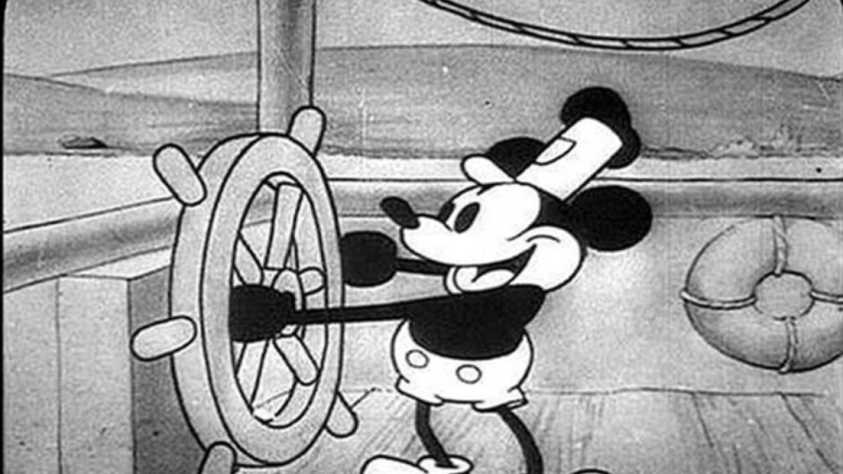 Fotograma de Mickey Mouse de 'Steamboat Willie' que podría pasar a ser de dominio público en 2024. Imagen subida por Craig Duffy a Flickr el 24 de febrero de 2015.