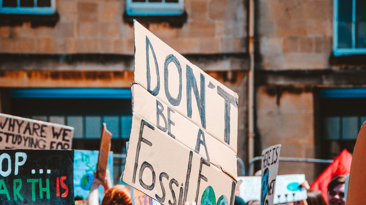 Protesters call for policies to combat climate change.