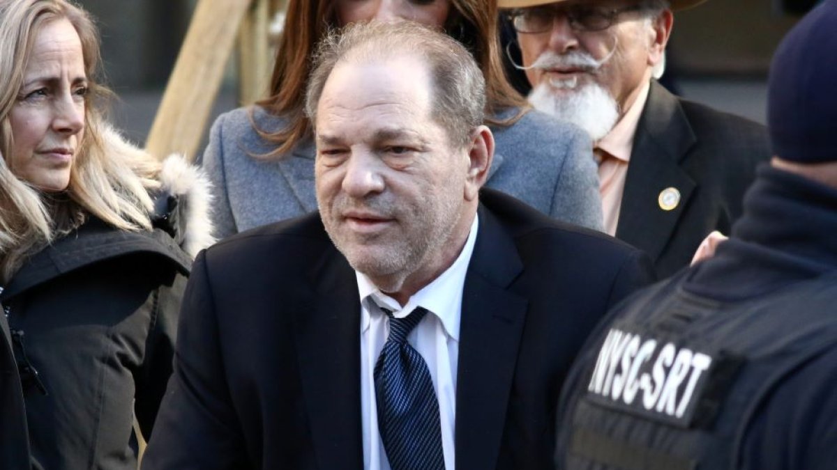 Harvey Weinstein leaving the courthouse after a day of jury deliberations in his New York trial.