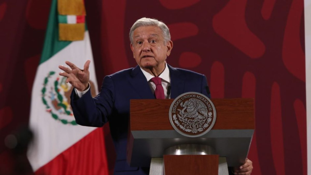 Mexico’s President, Andres Manuel Lopez Obrador during a conference at National Palace