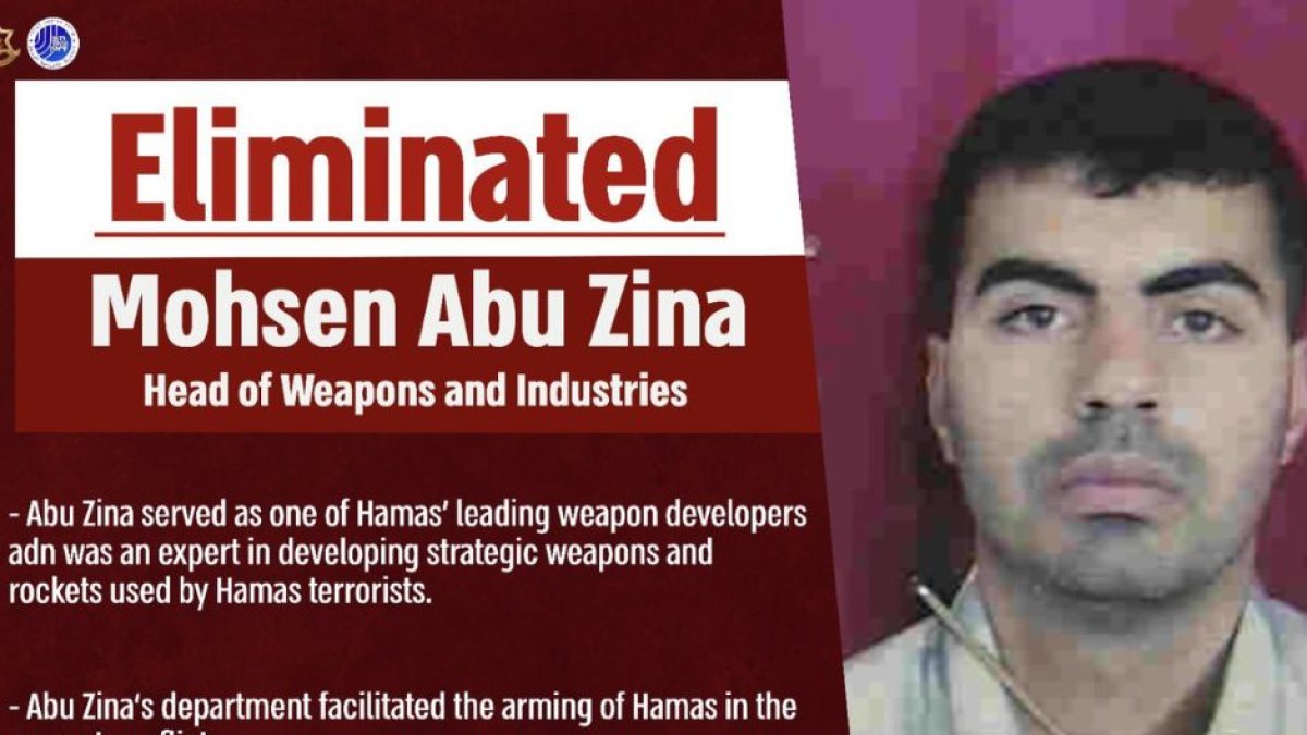 Imagen de Mohsen Abu Zina, el principal desarrollador de armas al que eliminó las Fuerzas de Defensa de Israel el pasado 7 de noviembre de 2023.