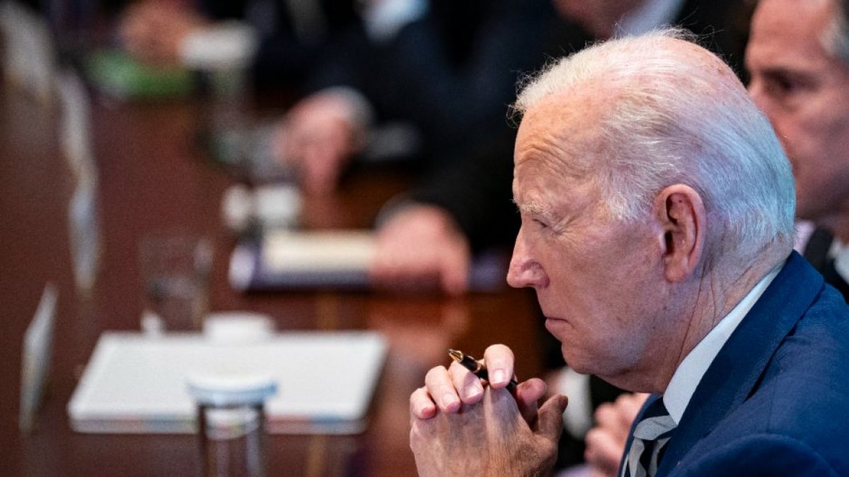 Joe Biden durante una reunión en la Sala del Gabinete de la Casa Blanca en Washington
