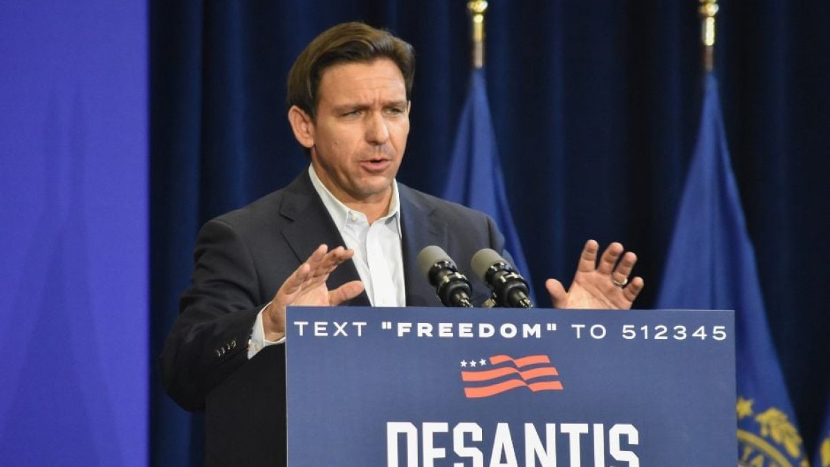 Ron DeSantis, during a campaign rally.