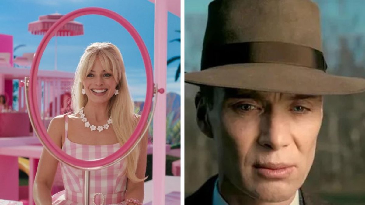 Montaje de las películas 'Barbie' y 'Oppenheimer', dos de las películas más esperadas del verano que aterrizan en la gran pantalla el jueves, 20 de julio.