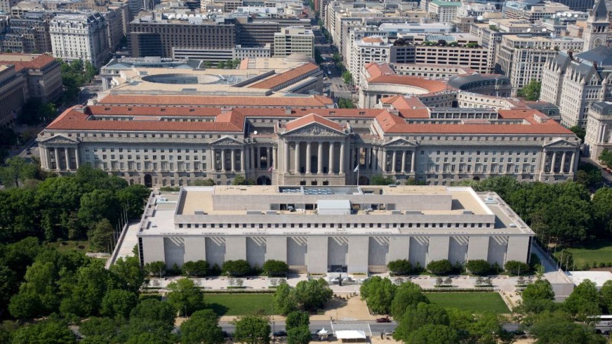 Vista aérea del National Museum of American History, donde se realizó la muestra 'Presente'.