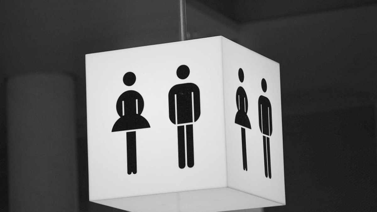 Señalización de baños. Imagen empleada para representar los baños que se diferencian de forma biológica y no atendiendo a la identidad de género con la que se identifican los transgénero.