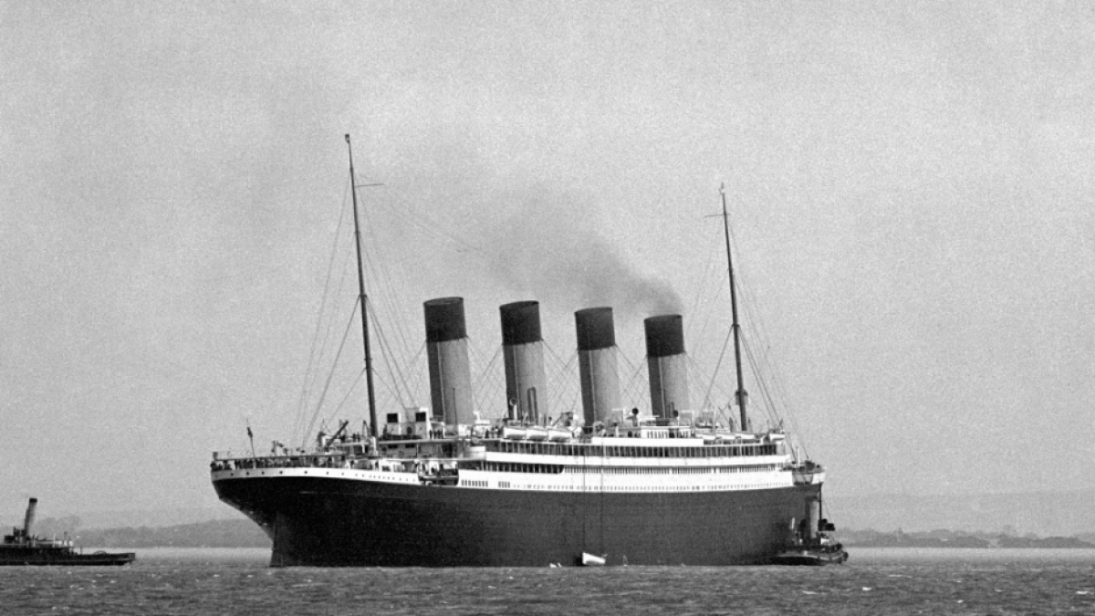 RMS Titanic's sister ship, RMS Olympic off Spithead after the Titanic sank.