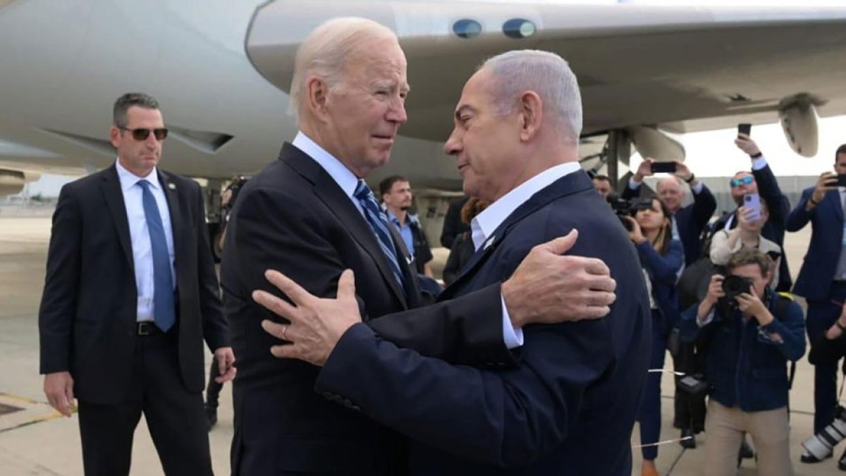 Imagen del presidente de Estados Unidos, Joe Biden, y del primer ministro israelí, Benjamín Netanyahu, cedida por el Gobierno de Israel.