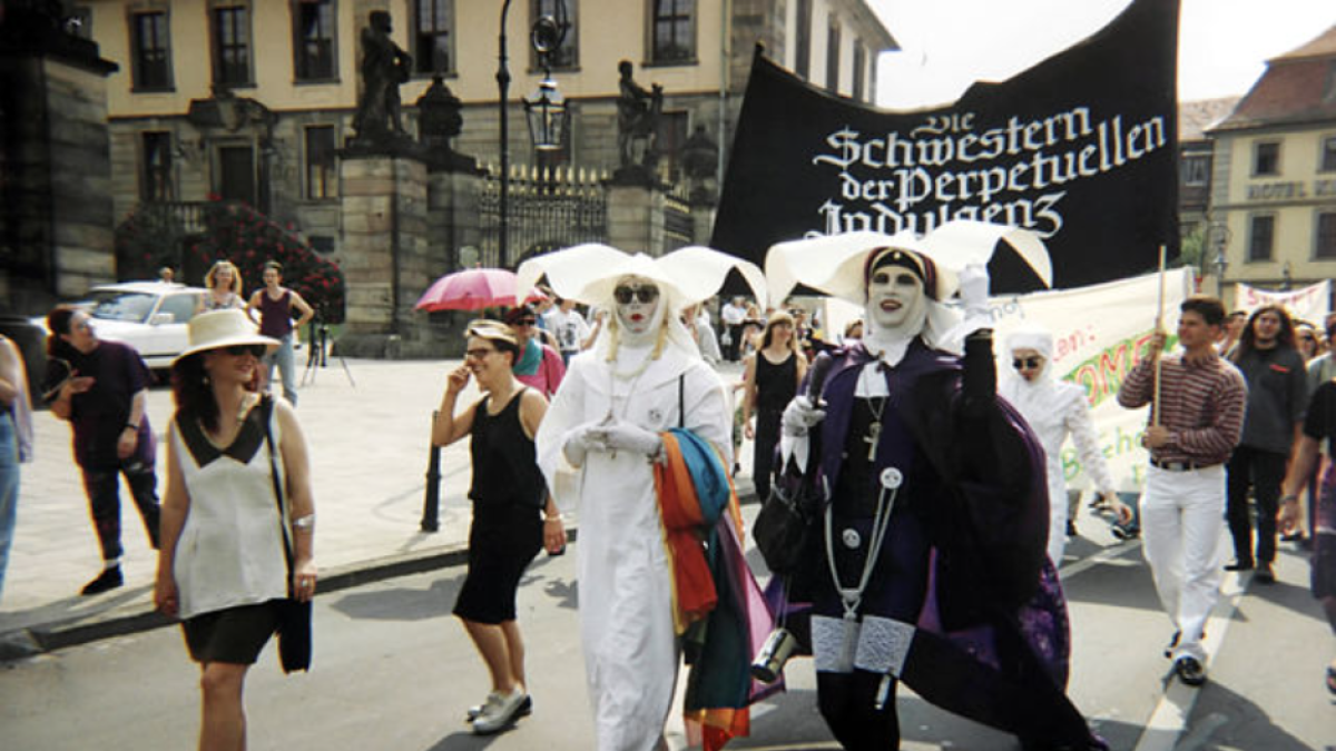 The Sisters of Perpetual Indulgence at a gay pride parade in Germany.