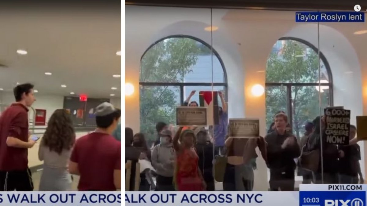 Varios momentos de la tensión vivida por estudiantes judíos en Cooper Union.