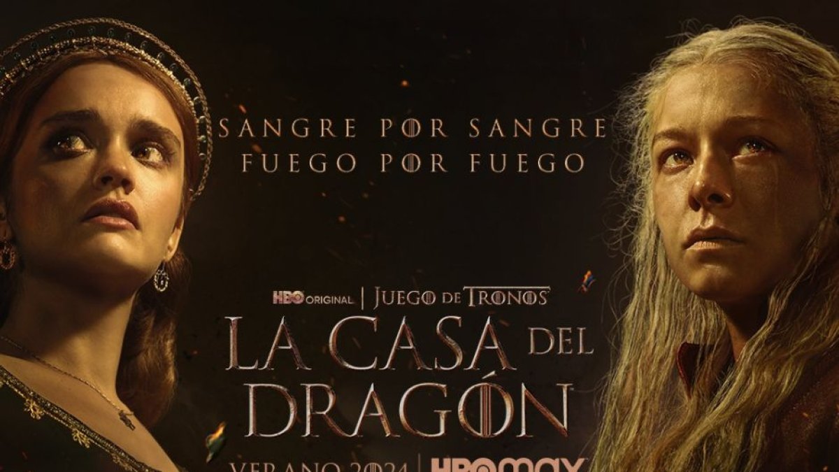 Póster promocional de Alicent Hightower y Rhaenyra Targaryen durante la segunda parte de la primera temporada de 'La casa del dragón' cuyo nombre original es 'House of the dragon'