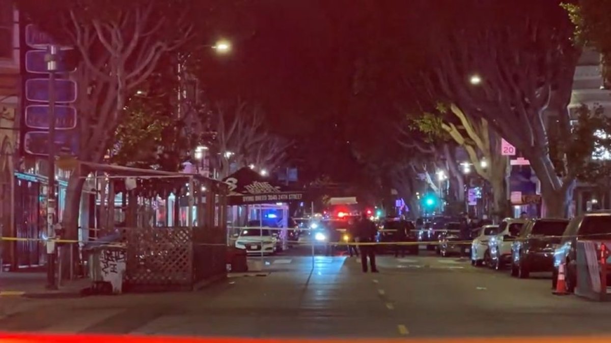Escena del tiroteo en San Francisco que dejó nueve heridos.