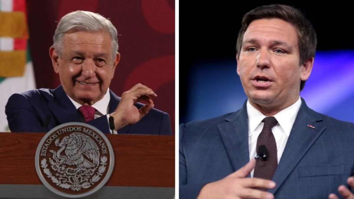 Montaje con el presidente de México Andrés Manuel López Obrador y Ron DeSantis.