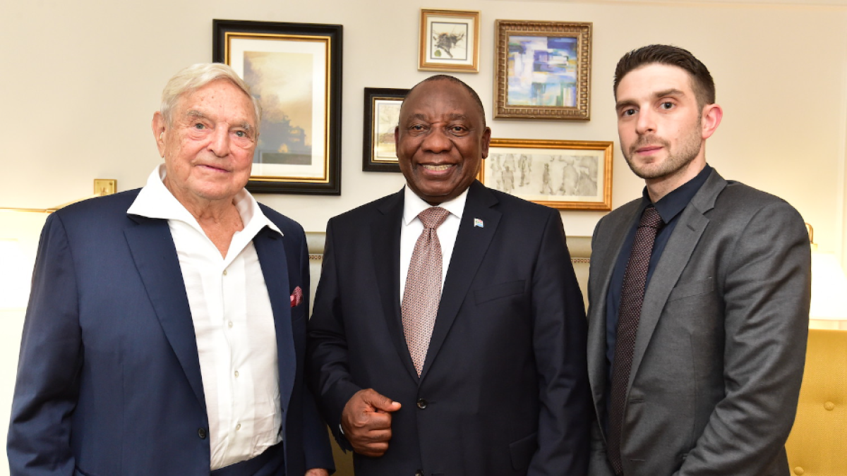 El Presidente Cyril Ramaphosa se reunió con George Soros y su hijo Alexander Soros