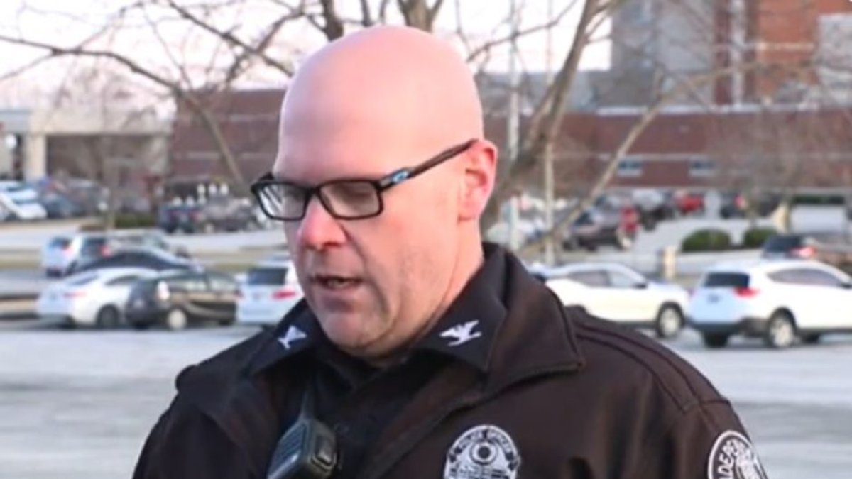 Independence Police Department Chief Adam Dustman provides updates to a fatal shooting of an officer and civil process server on Feb. 29, 2024.