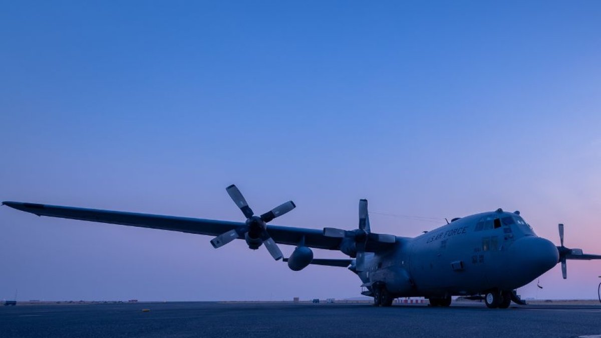 Imagen de archivo de un avión C-130 de la Fuerza Aérea estadounidense.