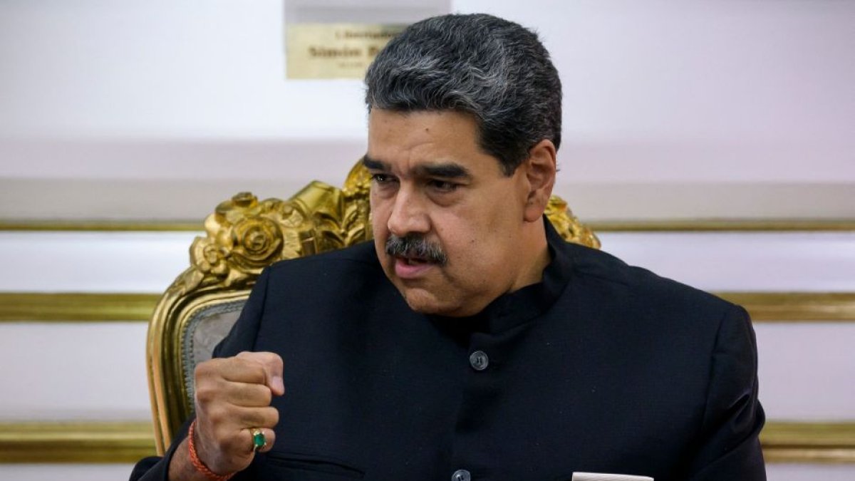 El presidente de Venezuela, Nicolás Maduro, durante una reunión en el Palacio Presidencial de Miraflores en Caracas