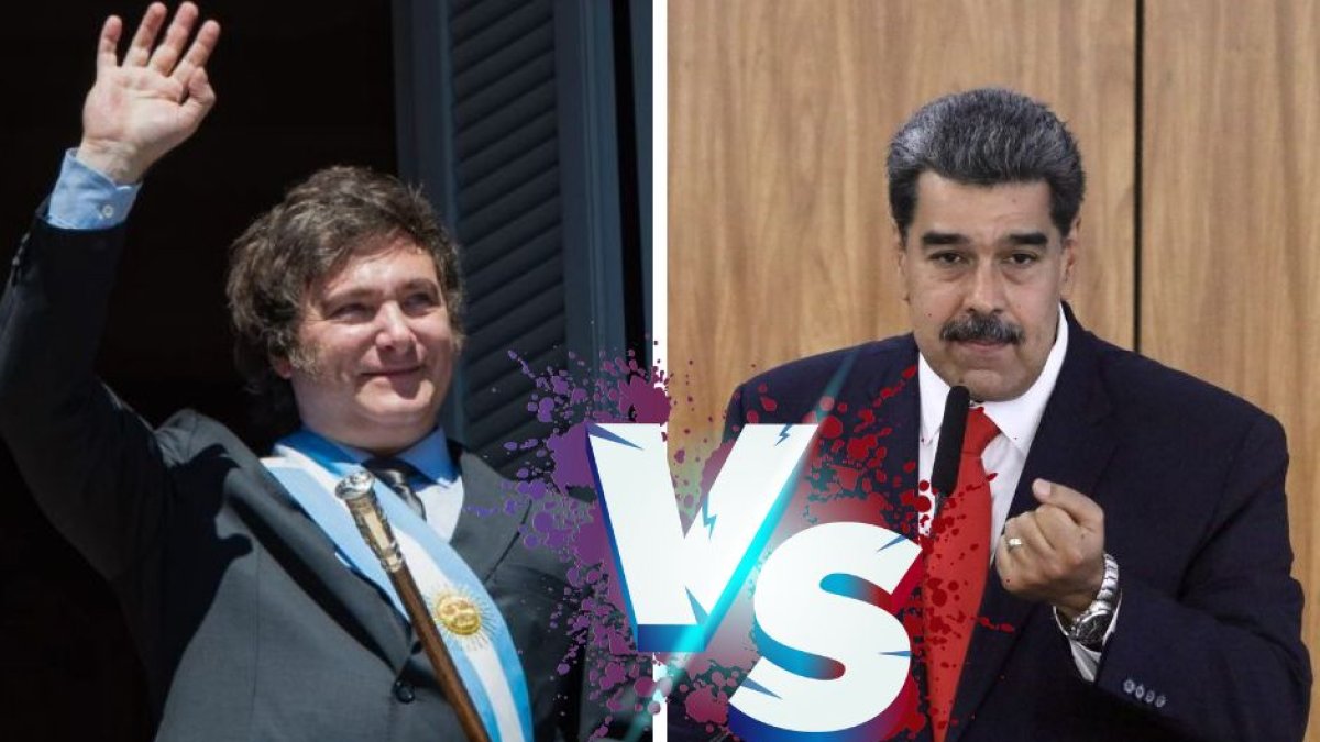 Montaje con Javier Milei y Nicolás Maduro.