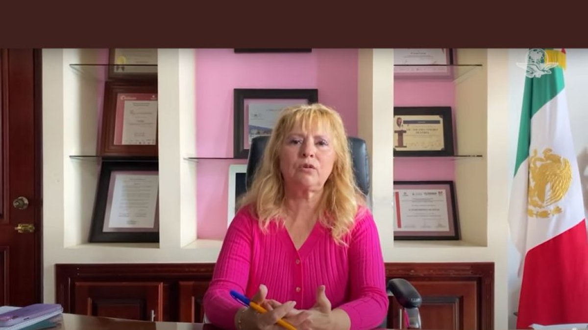 Captura de pantalla de un vídeo ofrecido por 'El Universal' con un mensaje de Yolanda Sánchez Figueroa, la alcaldesa de Cotija, Michoacán, México, tras ser liberada en septiembre de 2023. La edil fue asesinada el lunes, 3 de junio de 2024, tras recibir hasta 19 disparos.