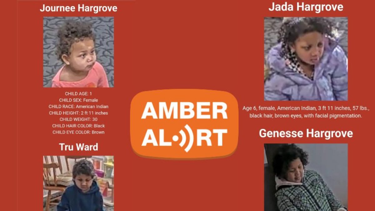 Capturas de las imágenes de los cuatro menores por los que las autoridades activaron la alerta Amber en Wisconsin.