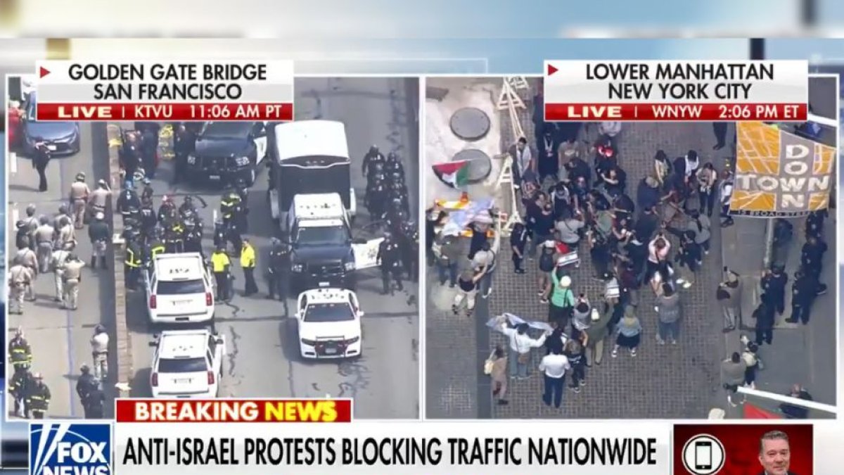 Un puñado de manifestantes anti-Israel colapsan Estados Unidos al cerrar sus principales puentes y carreteras
