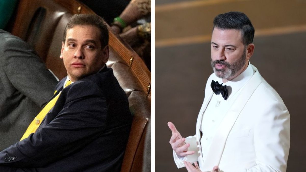 A la izquierda: George Soros. A la derecha: Jimmy Kimmel. El excongresista demandó al presentador de televisión por presunto fraude.