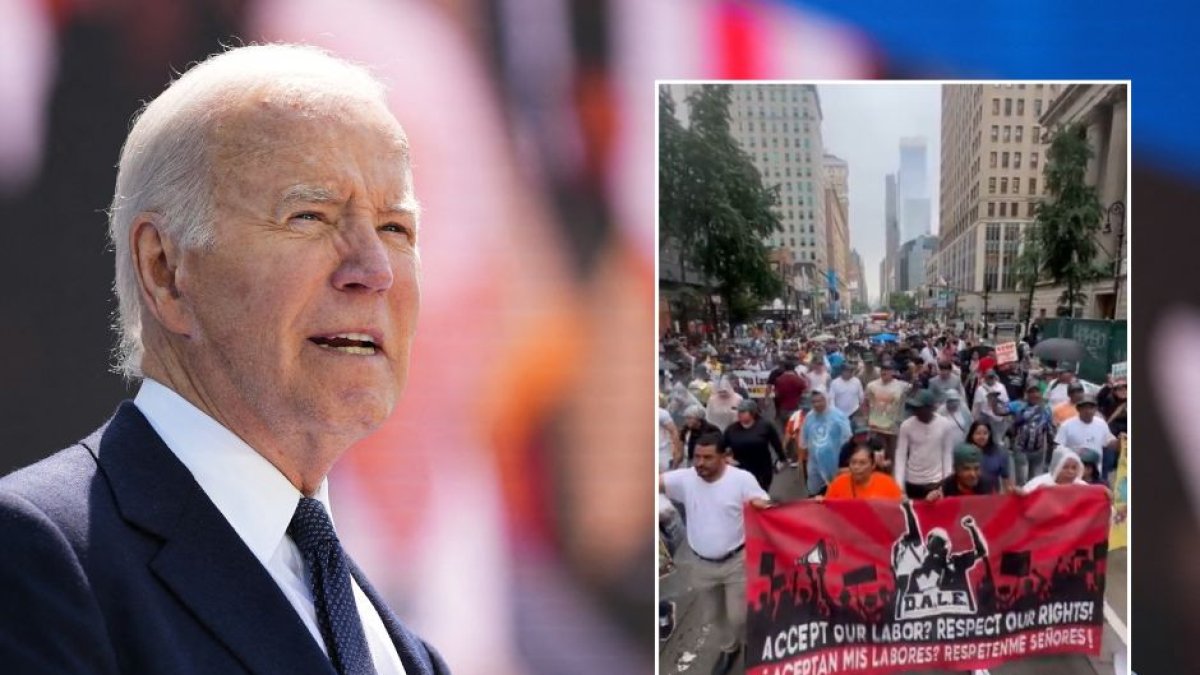 “Eliminen el ICE”: cientos de migrantes hispanos protestan en NYC contra las restricciones de asilo de Biden