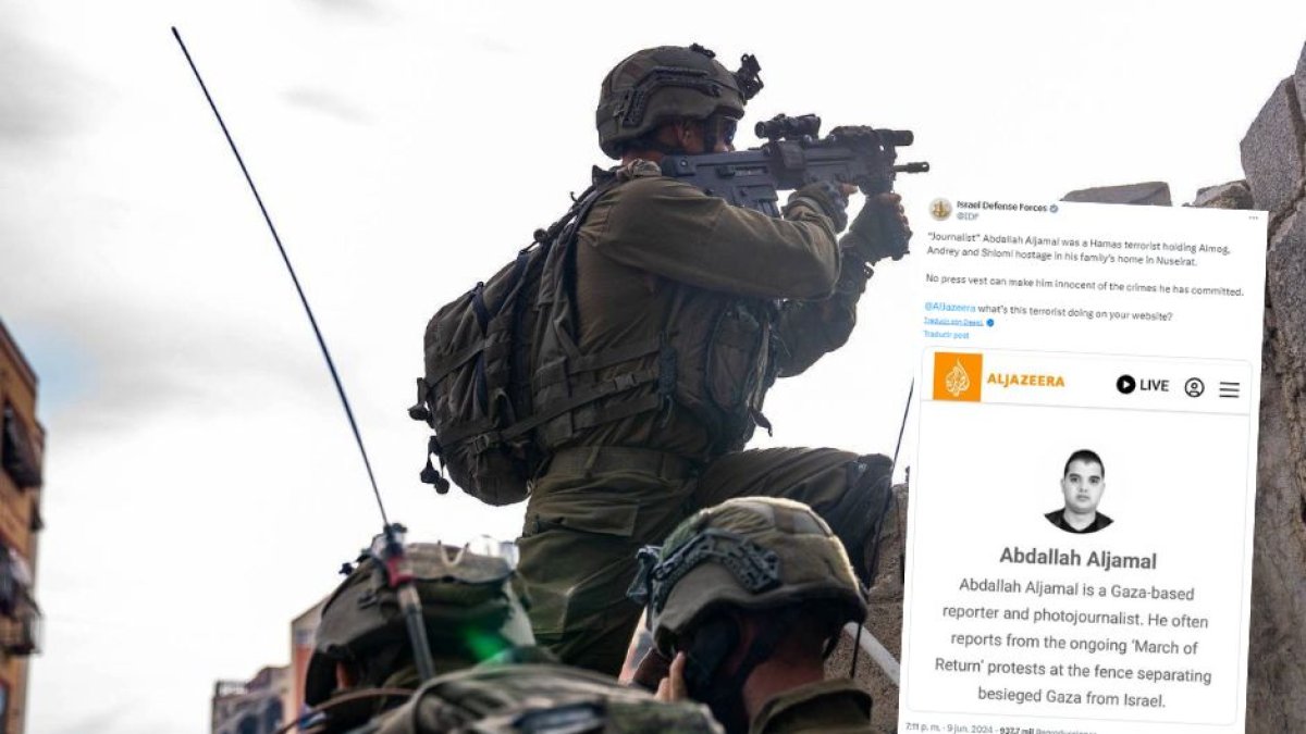 Imagen de archivo publicada por las Fuerzas de Defensa de Israel (FDI) el 10 de diciembre de 2023 que muestra la continuación del combate de las FDI contra Hamás en la Franja de Gaza. Armas estadounidenses junto con el tuit de las IDF denunciando la relación de