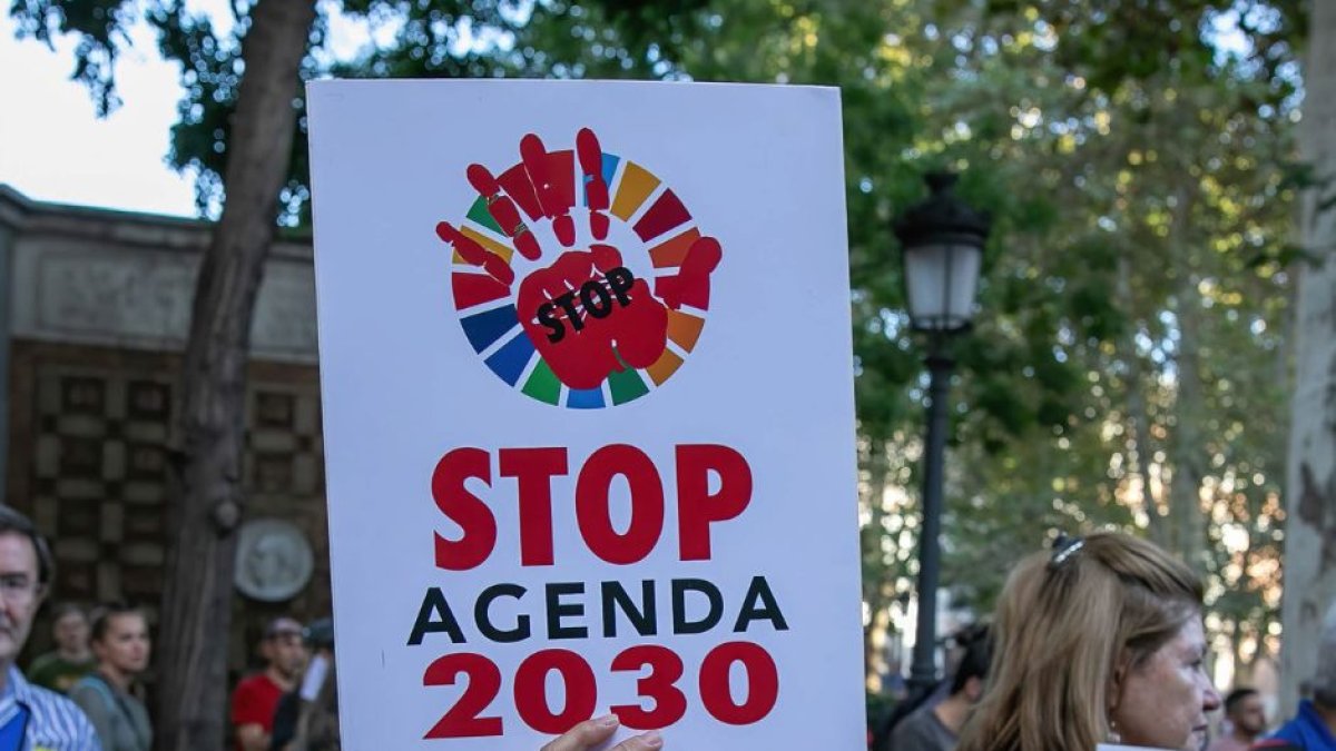 Manifestación contra la Agenda 2030.