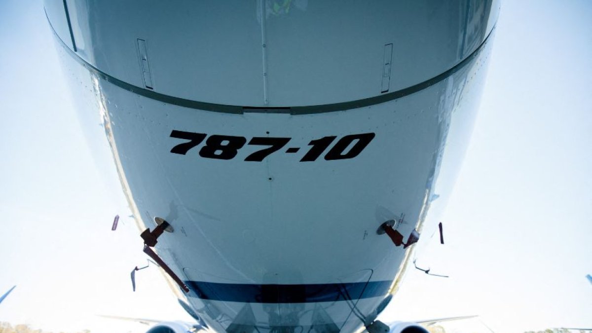 El exterior de un 787 Dreamliner en las instalaciones de fabricación de Boeing en North Charleston