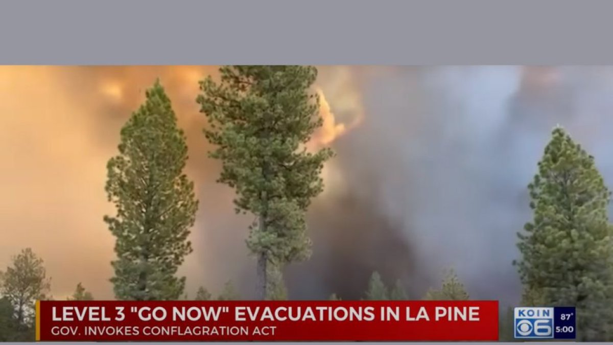 Captura de pantalla del incendio que asoló el 25 de junio de 2024 en Oregón.