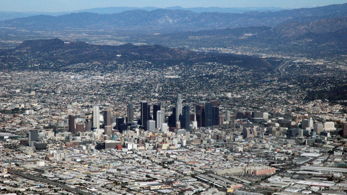 Downtown Los Angeles as seen from my American Airlines flight from Japan.