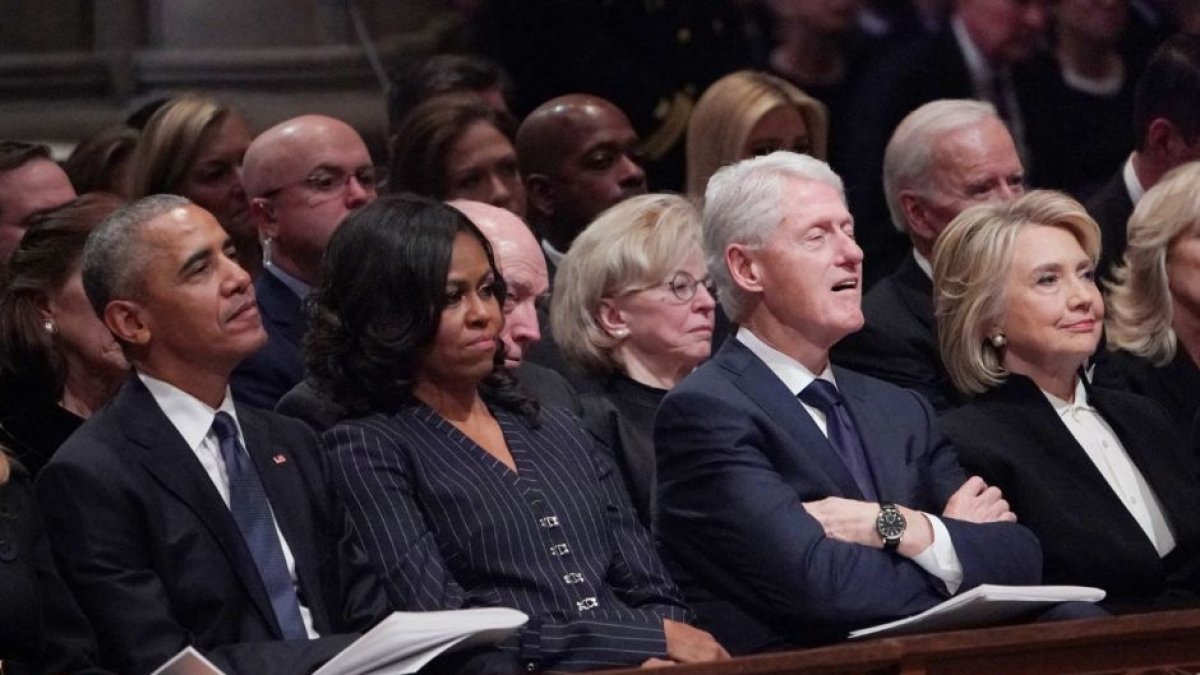 Barack Obama, Michelle Obama, Bill Clinton y Hillary Clinton