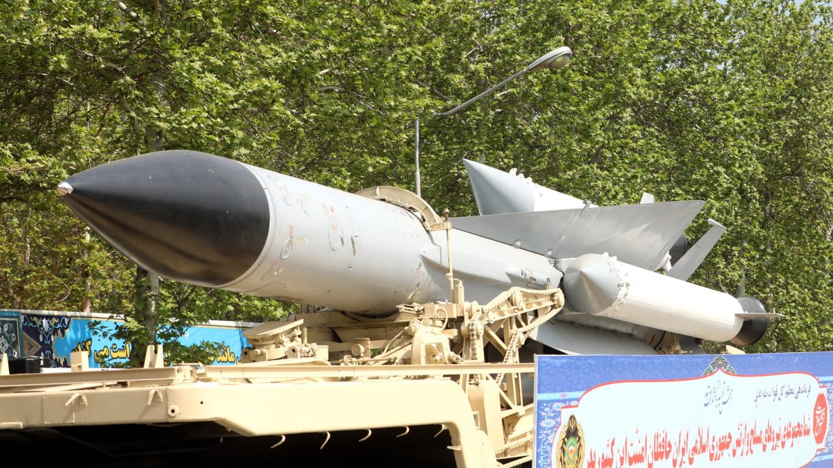 April 17, 2024, Tehran, Iran: A missile is carried on a truck during the Army Day parade at a military base in northern Tehran. Raisi described the recent attack launched towards Israel as 'limited' and 'punitive,' adding that any act of aggression against Iran will be dealt with a 'powerful and fierce' response. Iran's Islamic Revolutionary Guards Corps (IRGC) launched drones and rockets toward Israel late on 13 April. (Credit Image: © Iranian Presidency via ZUMA Press Wire)