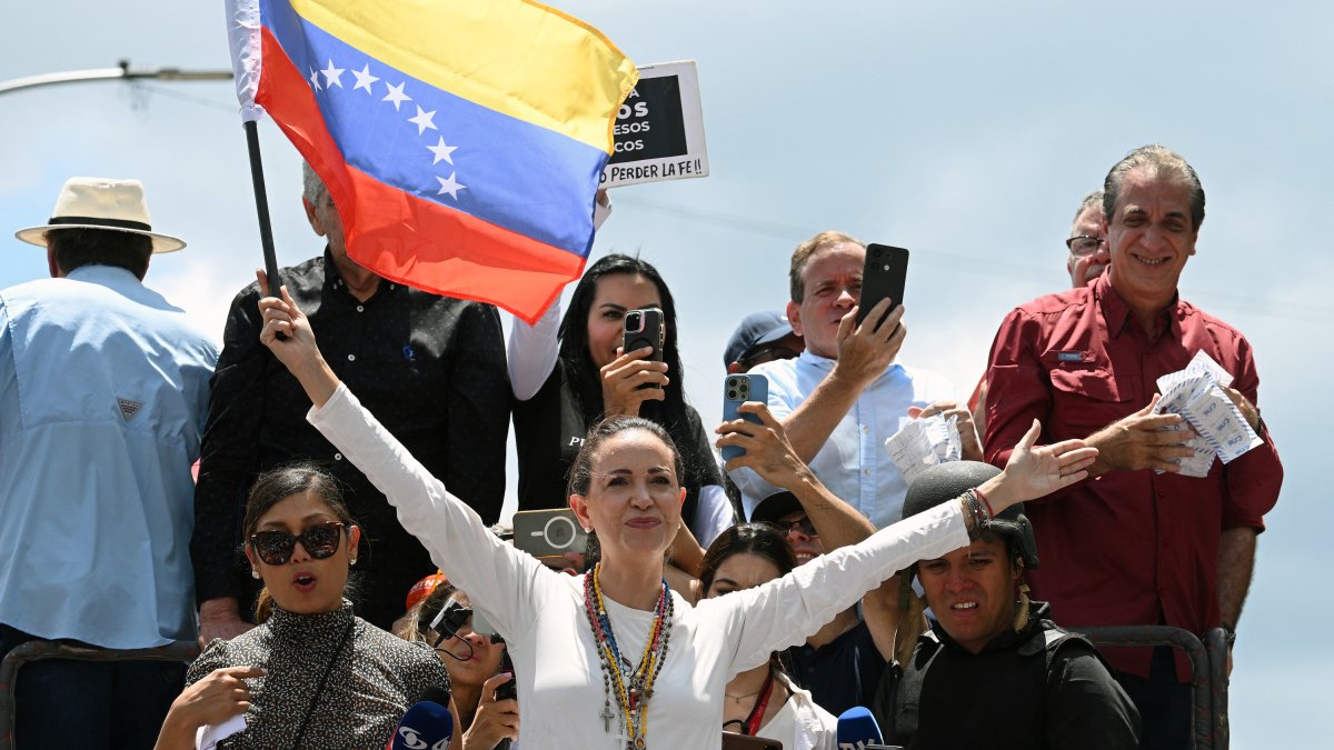 La líder opositora venezolana María Corina Machado