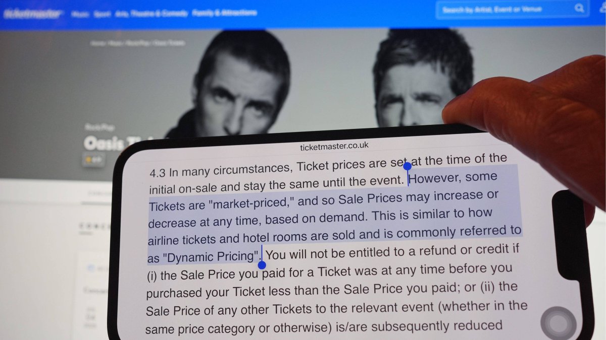 A section of Ticketmaster's purchase policy explaining 