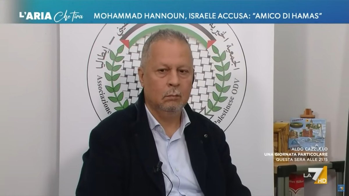 Imagen: captura de pantalla de una entrevista del medio italiano La7 Attualità a Mohhammed Hannoun.