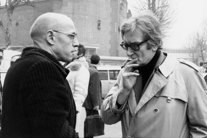 Michel Foucault and Maurice Clavel, director of Libération.