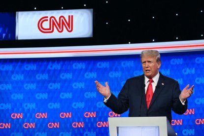 Donald Trump at CNN's studios