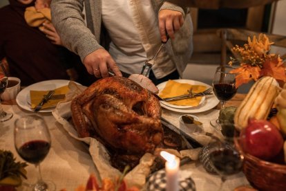 Tradicional cena americana en el día de acción de gracias