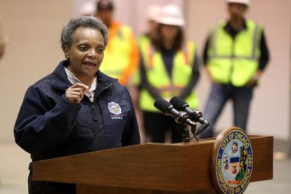 Lori Lightfoot, durante una rueda de prensa.