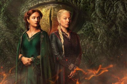 Póster promocional de Alicent Hightower y Rhaenyra Targaryen durante la segunda parte de la primera temporada de 'La casa del dragón' cuyo nombre original es 'House of the dragon'.