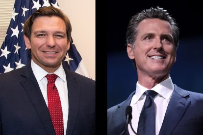 Ron DeSantis y Gavin Newson / Wikimedia Commons.