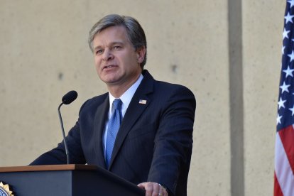 Christopher Wray, director del FBI, durante una comparecencia de prensa (imagen de archivo).