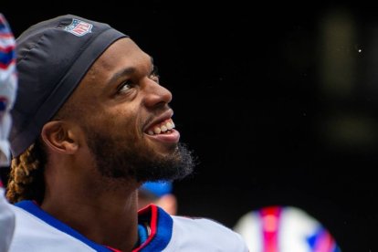 El jugador de Buffalo Bills Damar Hamlin, quien sufrió un paro cardiaco durante un partido frente a Cincinatti Bengals de la NFL en 2023.