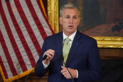 El presidente de la Cámara de Representantes, Kevin McCarthy, durante una comida conmemorativa por el Día de San Patricio.