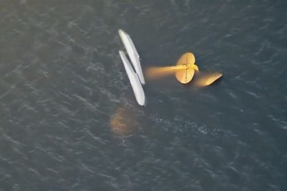 Avioneta de sumerge en el lago Hartridge, Florida, después de estrellarse.