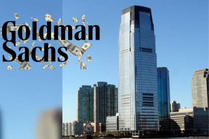 Goldman Sachs Tower, Jersey City. Dinero y logo