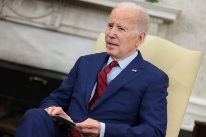 El presidente de Estados Unidos, Joe Biden, habla durante una reunión bilateral con el canciller alemán, Olaf Scholz, en el Despacho Oval de la Casa Blanca el 3 de marzo de 2023 en Washington, DC. Imagen de archivo.